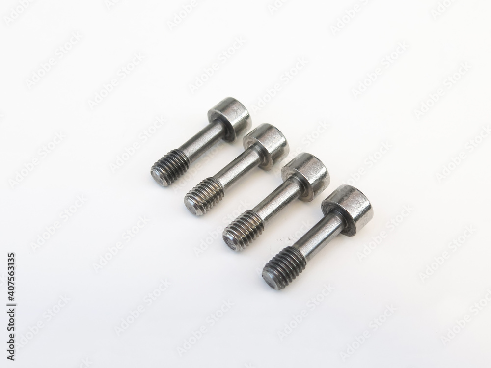 Hexagon socket head cap screw isolated on white background, Use for Engineering work Hexagon socket head cap screw isolated on white background, Use for Engineering work