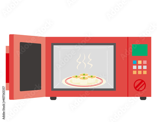 電子レンジのベクターイラスト　家電