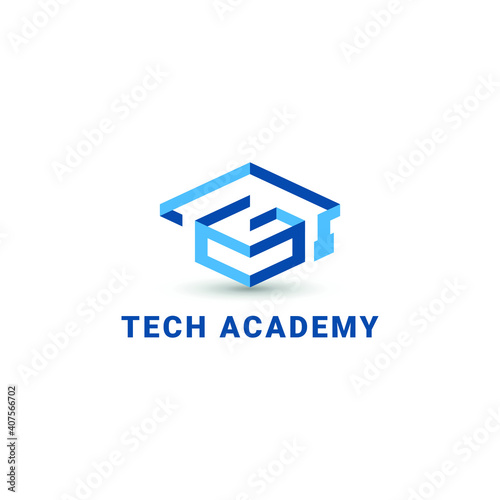 Initial G combine with toga hat icon for education business logo design template