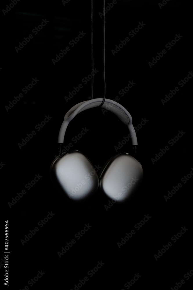 Silver Wireless Bluetooth Headphones Head Phones Audio Object