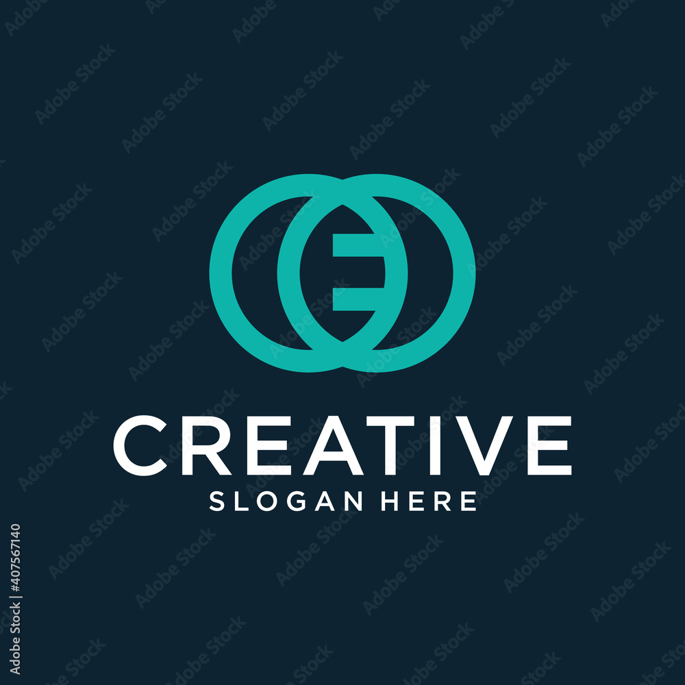 Initial of E logo design inspiration