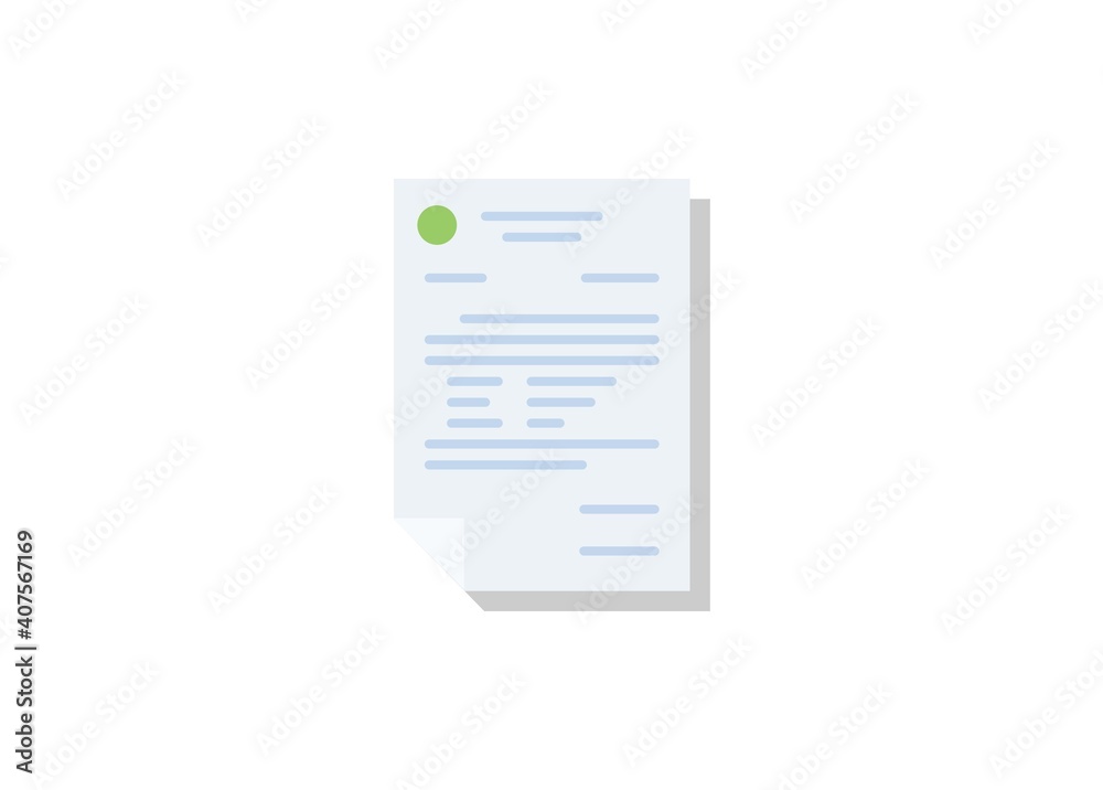 Document paper. Simple flat illustration Document paper. Simple flat illustration