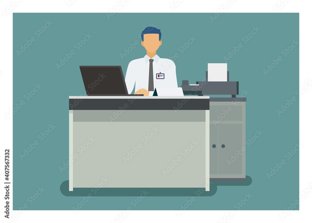Male customer service. Simple flat illustration Male customer service. Simple flat illustration