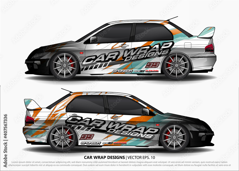 abstract background vector for racing car wrap design and vehicle livery 