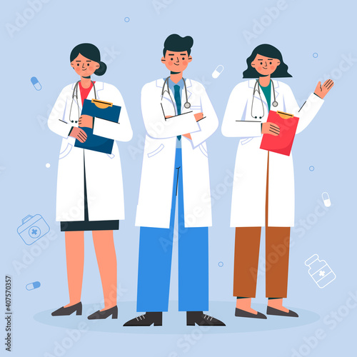 illustration of the team of doctors