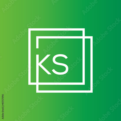 Creative initial letter KS square logo design concept vector