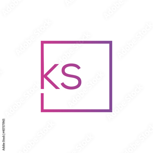 Creative initial letter KS square logo design concept vector