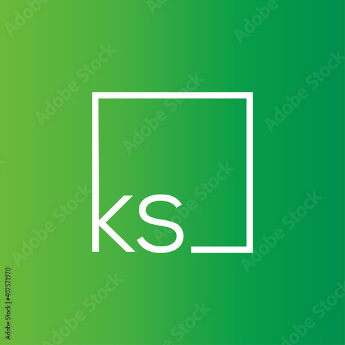 Creative initial letter KS square logo design concept vector
