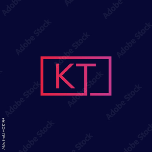 Creative initial letter KT square logo design concept vector
