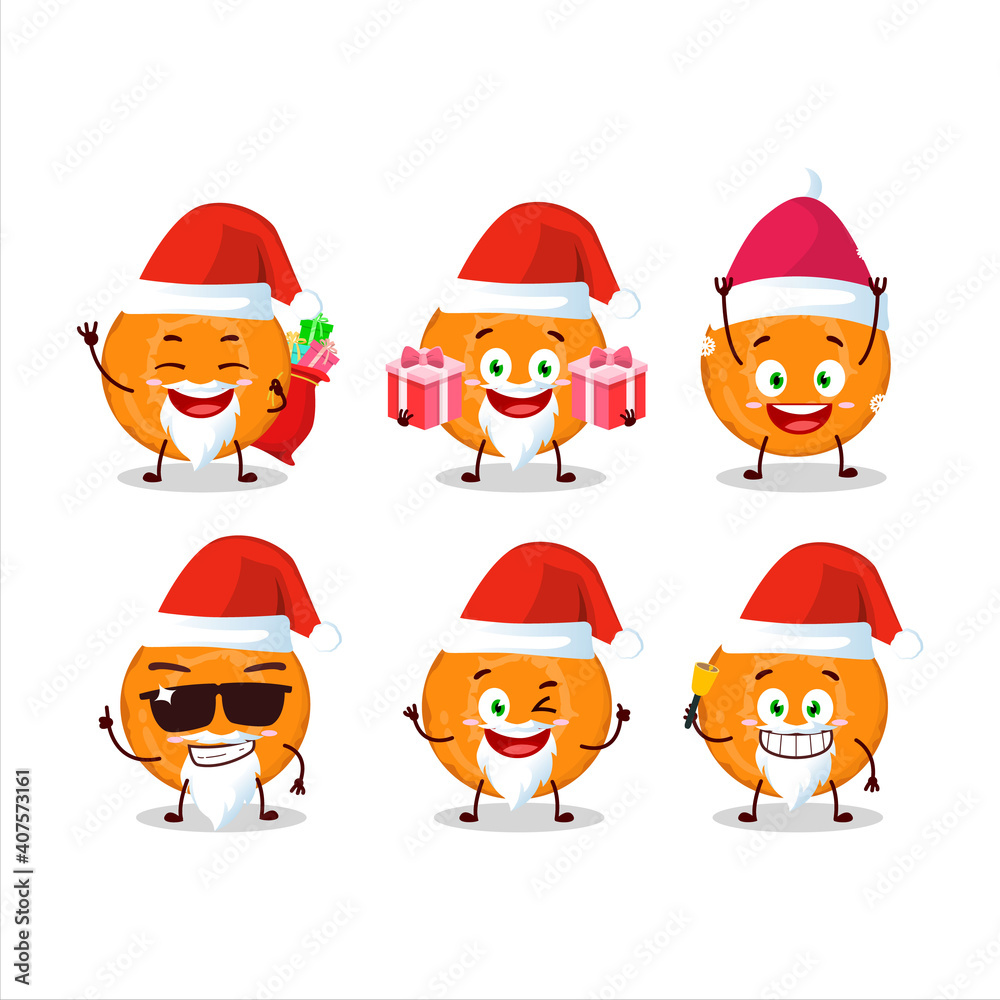 Santa Claus emoticons with slice of carrot cartoon character