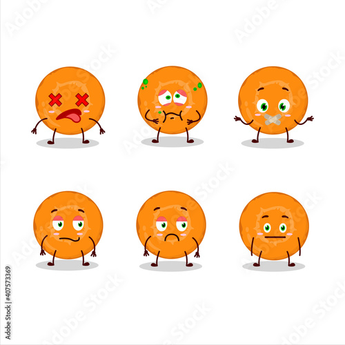 Slice of carrot cartoon character with nope expression