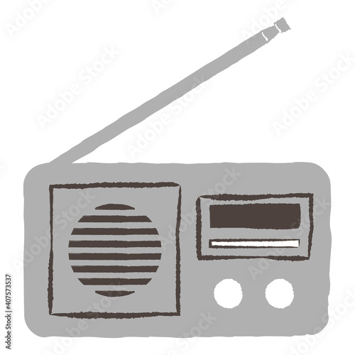 simple illustration of radio with brush