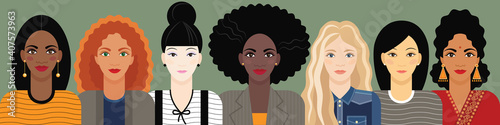 multicultural girls. horizontal format