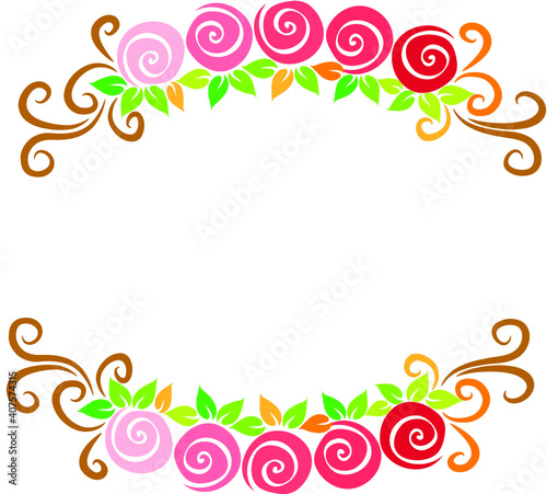 vector drawing flowers border get card