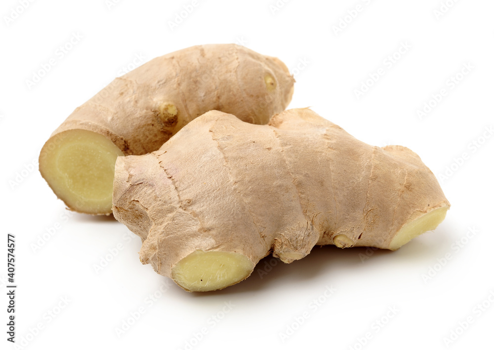 Fototapeta premium fresh ginger on white background