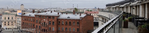 Roof view of buildings Ligovsky Prospekt  St. Petersburg  Russia. The roof in the form of a semicircle shopping center Gallery.