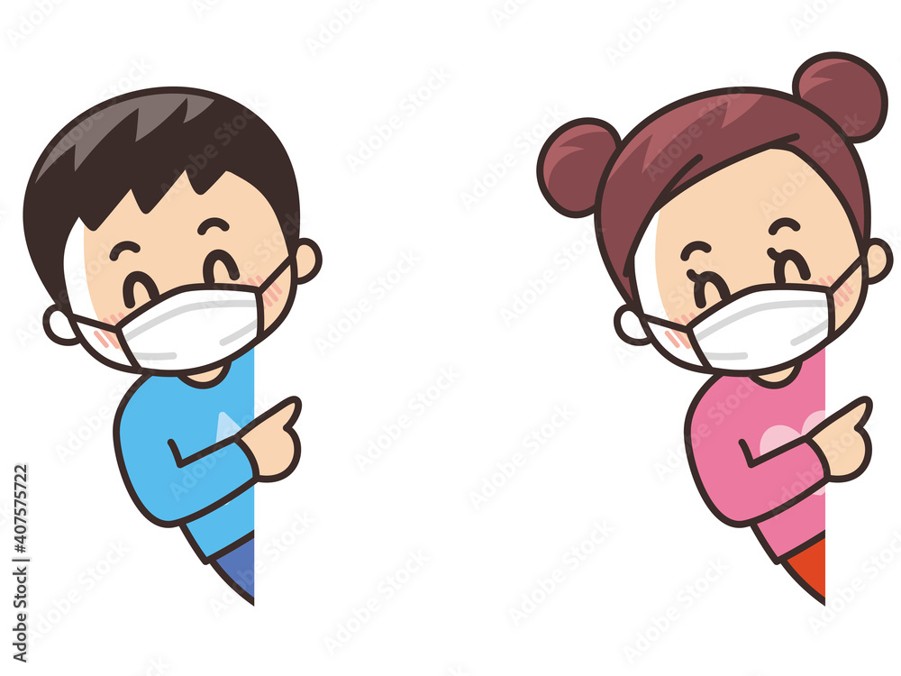 紹介　顔出し　マスクを着けた子供