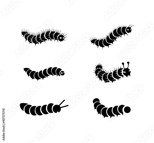 caterpillars icon collection vector image