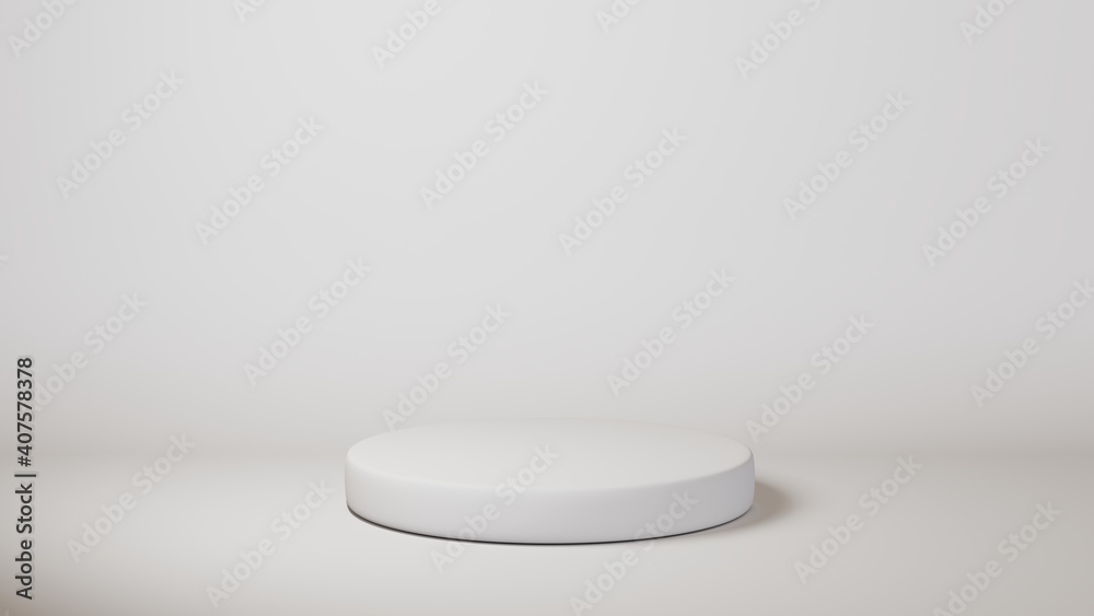 White podium cylinder template on white background. 3d base stand empty stage or studio pedestal round platform showroom. Can paste coffee package, milk bottle, box or any object. White podium cylinder template on white background. 3d base stand empty stage or studio pedestal round platform showroom. Can paste coffee package, milk bottle, box or any object.