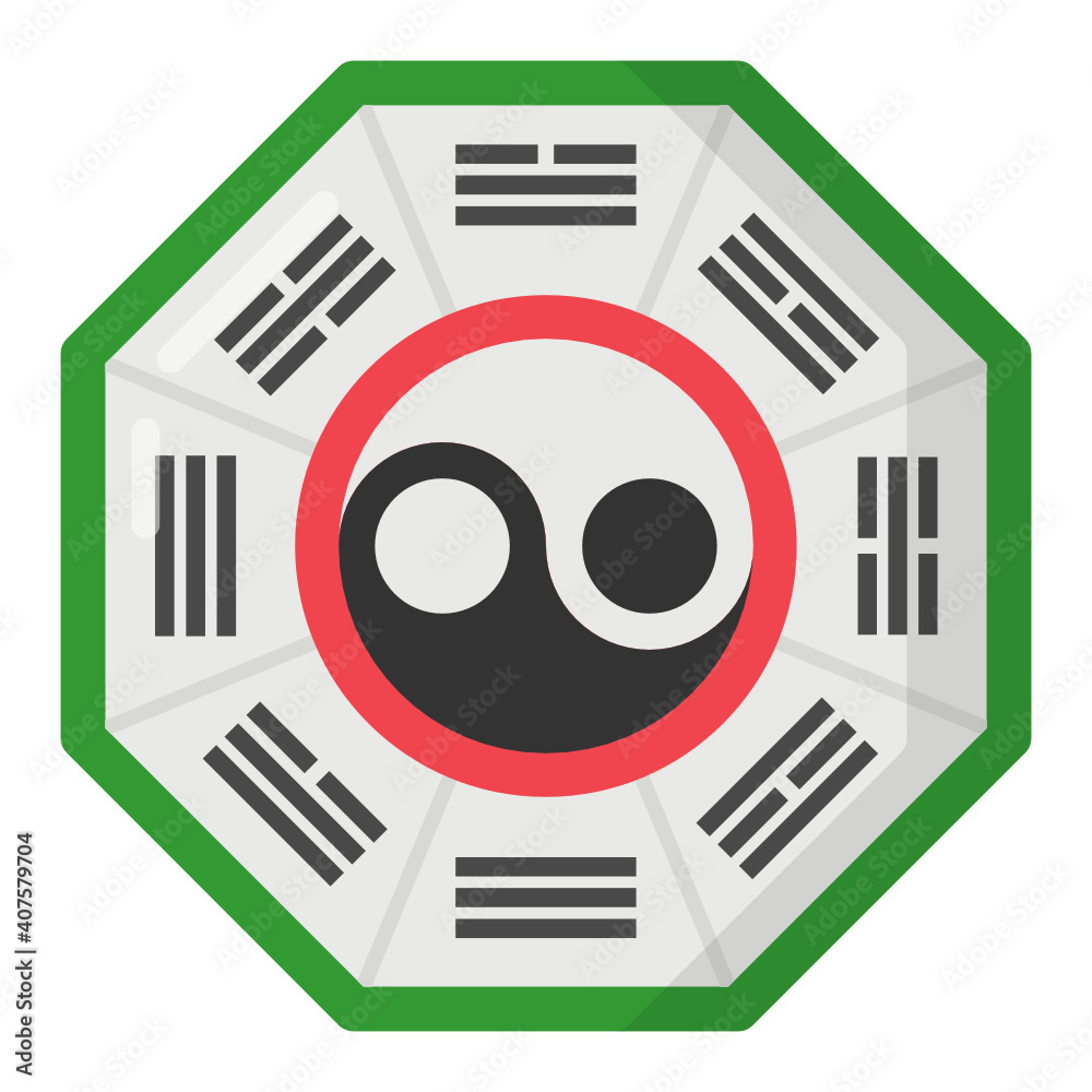 Feng shui Concept, horoscope Vector Color Icon Design, Traditional ...