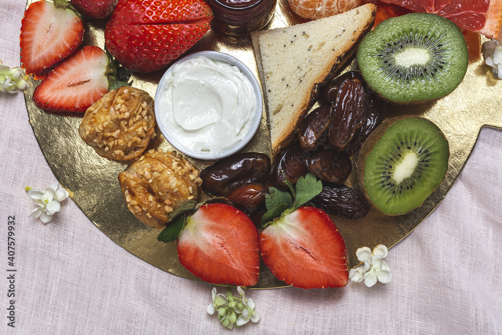 Healthy Breakfast brunch take away in plate Healthy Breakfast brunch take away in plate