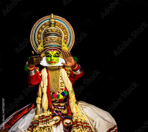 Kathakali kerala classical dance men expression photo