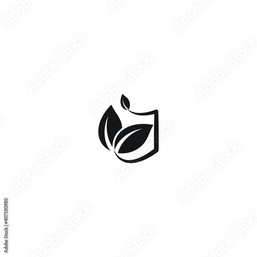 leaf logo icon design with white background and simple style