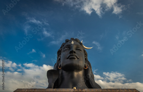 adiyogi shiva statue from unique different perspectives photo