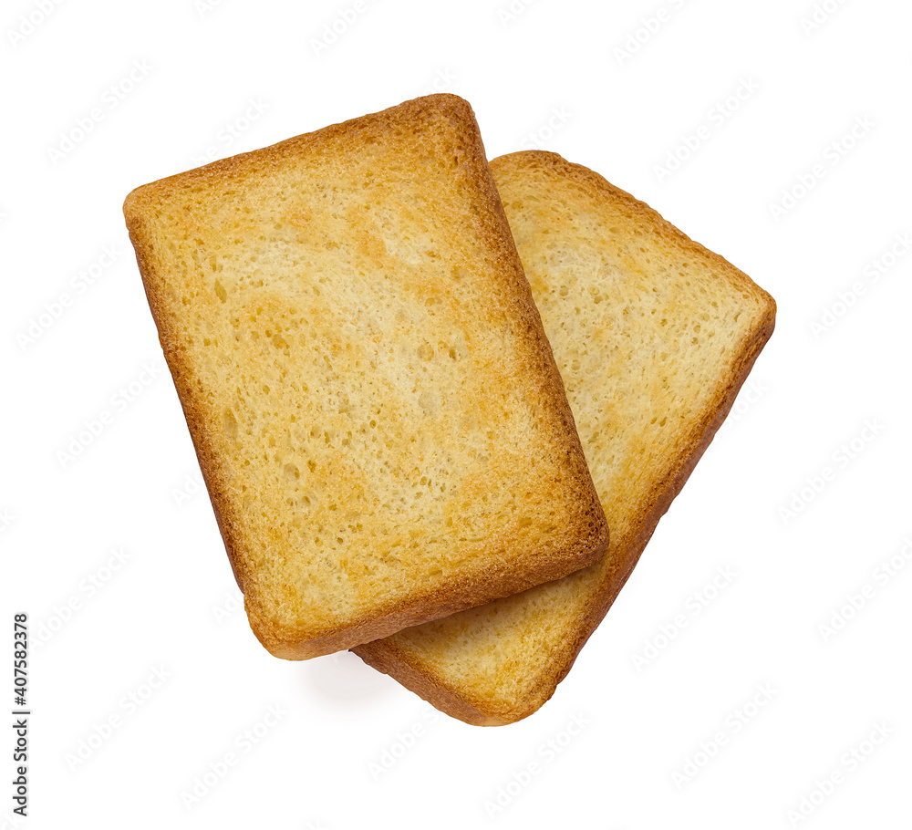 Crispy rusk toasted cake rusk fresh isolated on white background Crispy rusk toasted cake rusk fresh isolated on white background