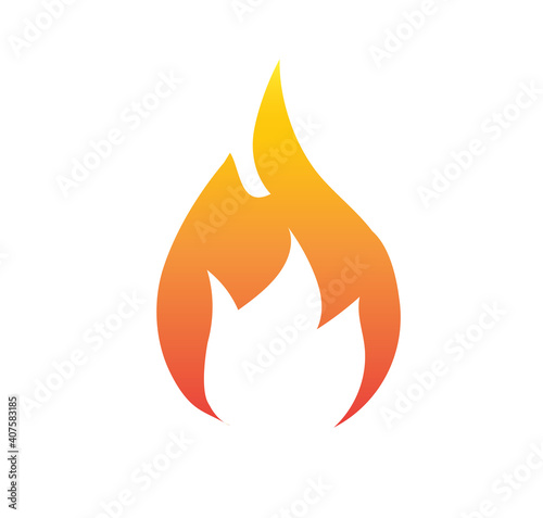 Fire flame icon isolated on white background. Hot flame energy. Vector illustration