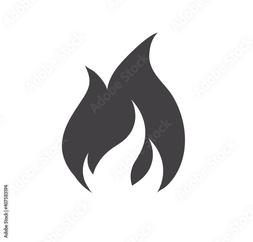 Fire flame icon isolated on white background. Hot flame energy. Vector illustration