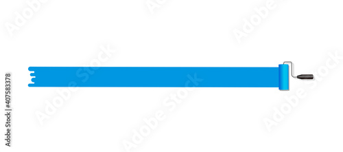 roller painter, paintbrush vector illustration (long stroke)  | blue