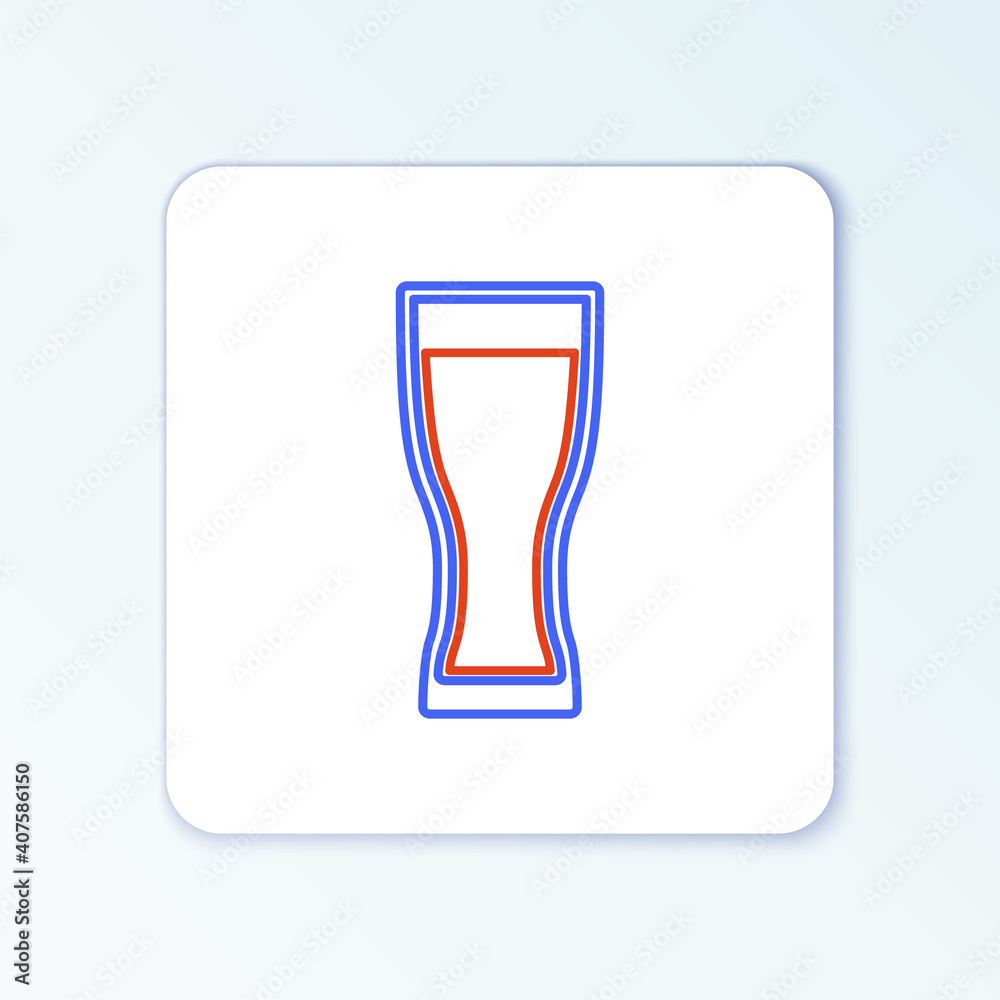 Line Glass of beer icon isolated on white background. Colorful outline concept. Vector. Line Glass of beer icon isolated on white background. Colorful outline concept. Vector.