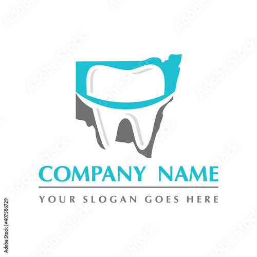 new south wales map and teeth dental care symbol logo vector