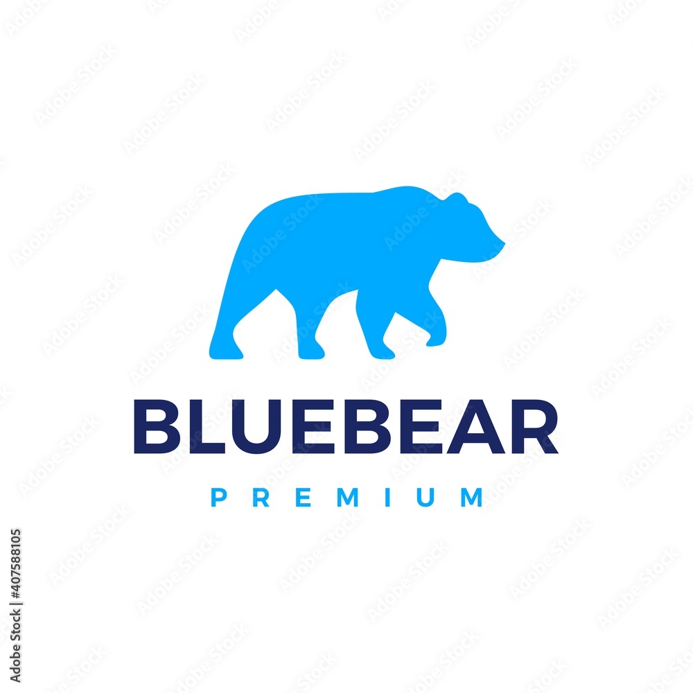blue bear logo vector icon illustration