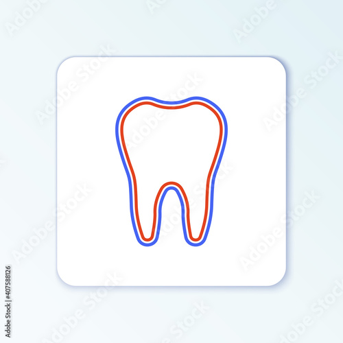 Line Tooth icon isolated on white background. Tooth symbol for dentistry clinic or dentist medical center and toothpaste package. Colorful outline concept. Vector.