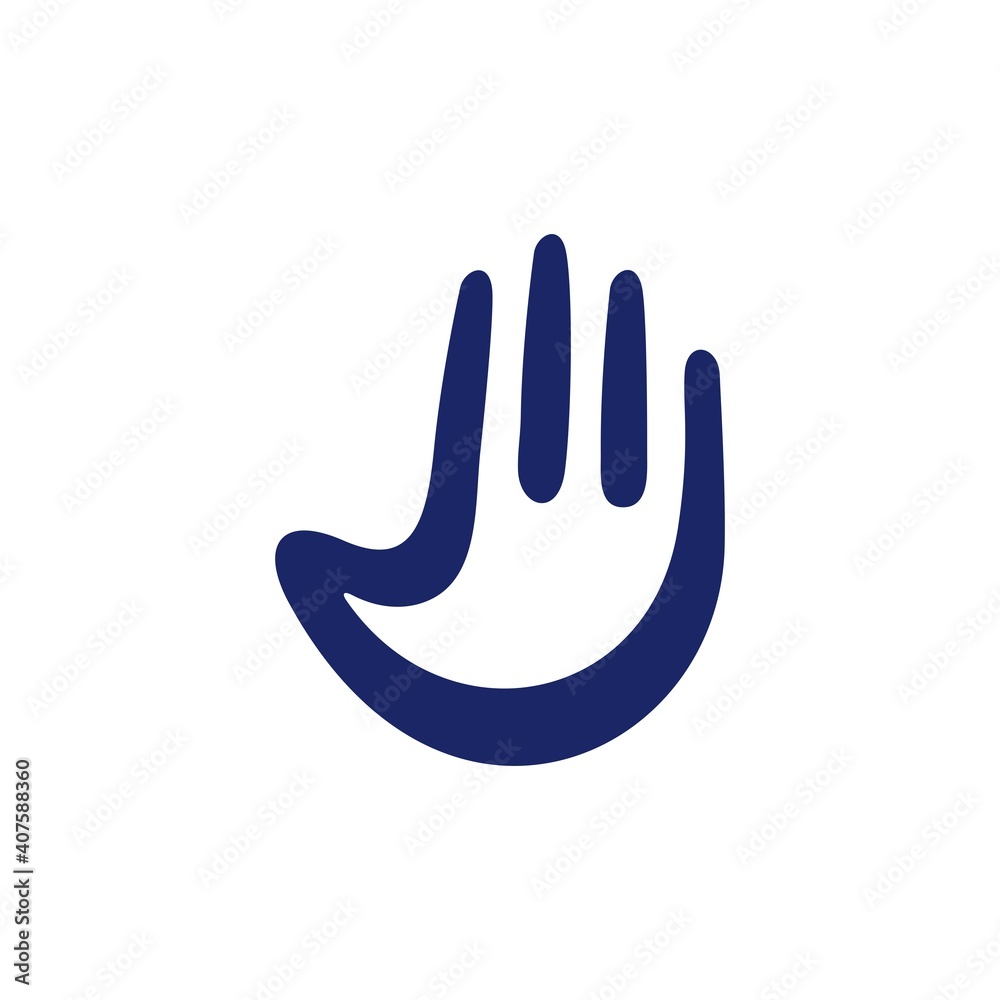 Obraz premium hand palm high five simple logo vector icon illustration
