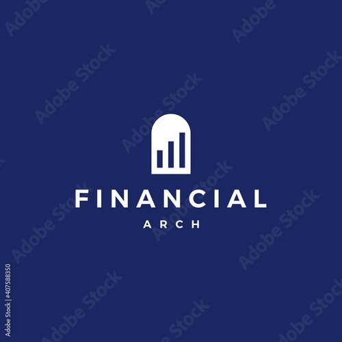 finance financial door arch niche logo vector icon illustration