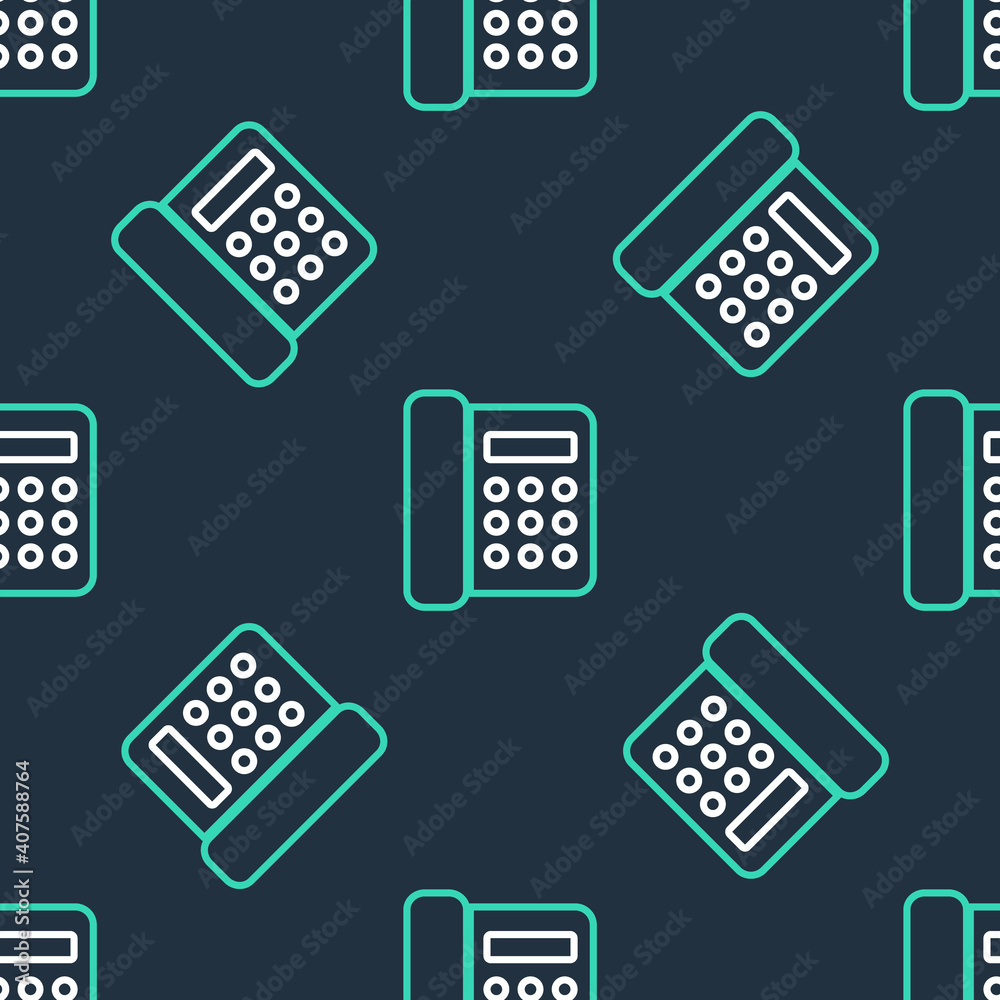 Line Telephone icon isolated seamless pattern on black background. Landline phone. Vector. Line Telephone icon isolated seamless pattern on black background. Landline phone. Vector.