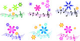 vector drawing music not with heart shape design icon set