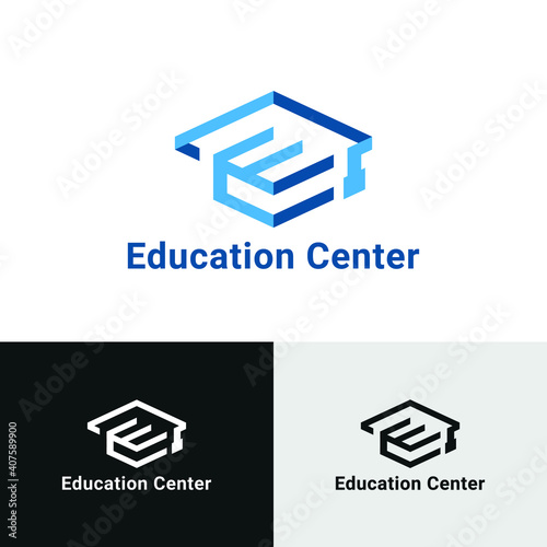 Initial W combine with toga hat icon for education business logo design template