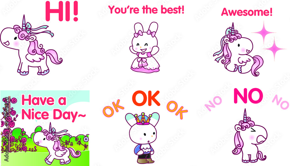 vector cartoon unicorn emoji set vector cartoon unicorn emoji set