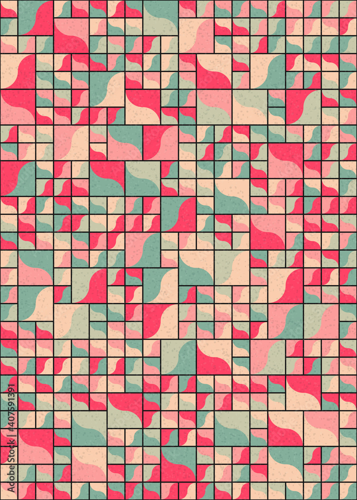 Fototapeta premium Abstract Geometric Pattern generative computational art illustration