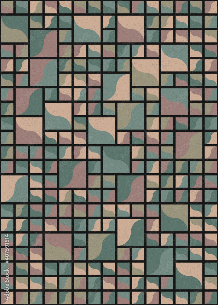 Fototapeta premium Abstract Geometric Pattern generative computational art illustration