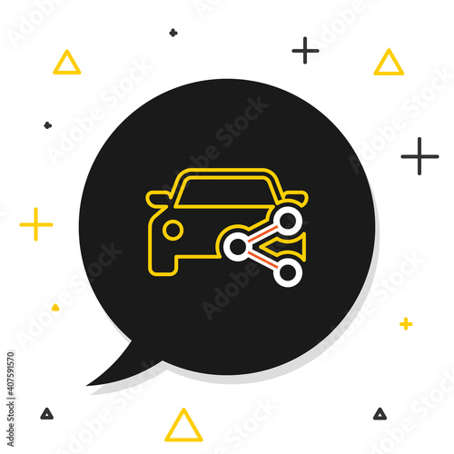 Line Car sharing icon isolated on white background. Carsharing sign. Transport renting service concept. Colorful outline concept. Vector.
