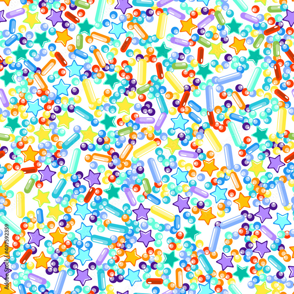 Sprinkles grainy. Seamless Pattern. Cupcake donuts Sprinkles grainy. Seamless Pattern. Cupcake donuts