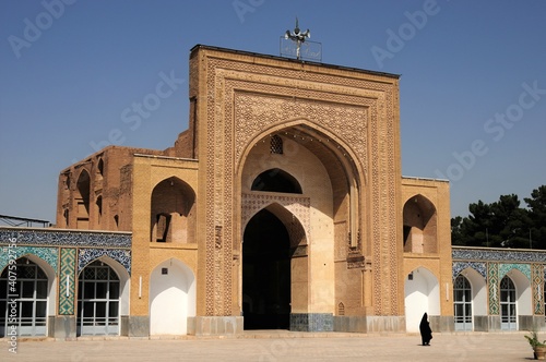 Melik Mosque was built in the 11th century during the Great Seljuk period. The tile and brick decorations in the mosque are striking. Kerman, Iran.