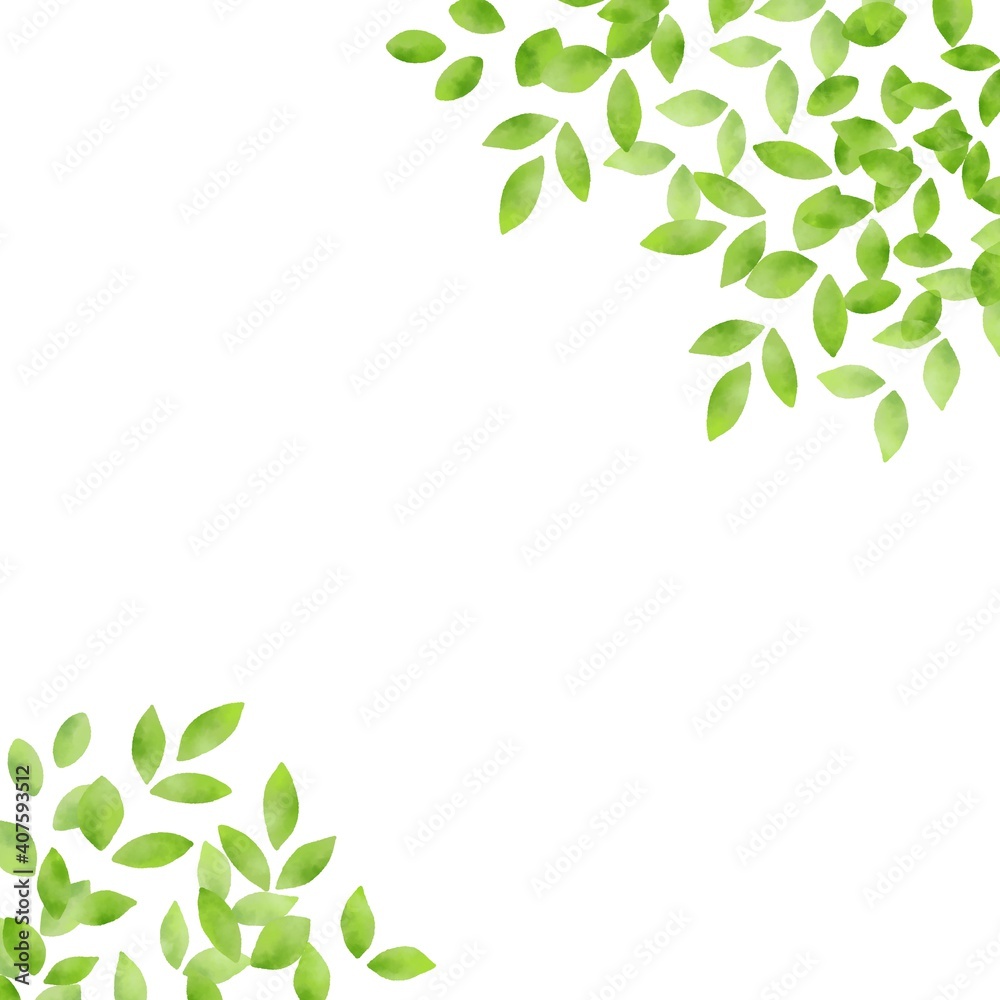 水彩風な新緑のイラスト背景素材 水彩風な新緑のイラスト背景素材