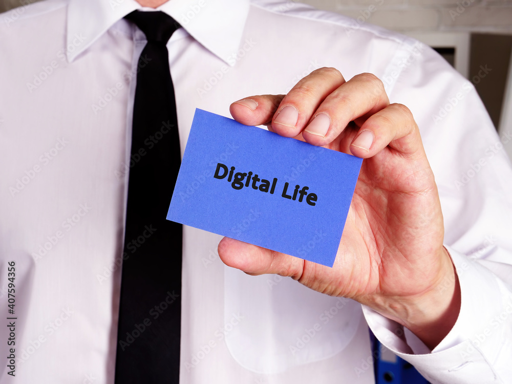 Business concept about Digital Life with sign on the sheet. Business concept about Digital Life with sign on the sheet.