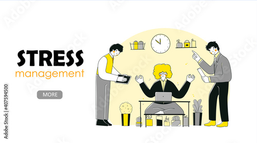 Flat stress management for concept design. Business vector illustration.